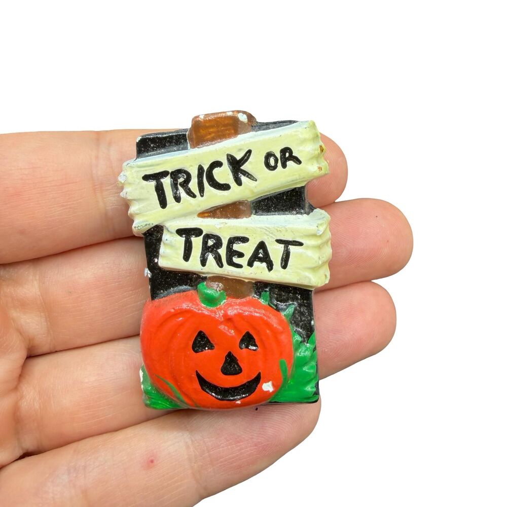 Vintage Jewelry Trick or Treat Brooch Halloween Jewelry Brooch  Pin